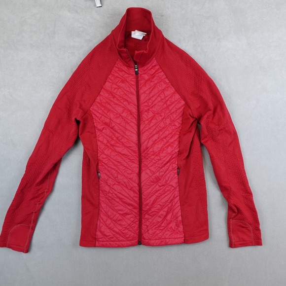Athleta Jacket Flurry Force Womens Large Red Insulated PrimaLoft Full Zip - Picture 1 of 7